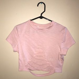 “Ripped” down the middle crop top